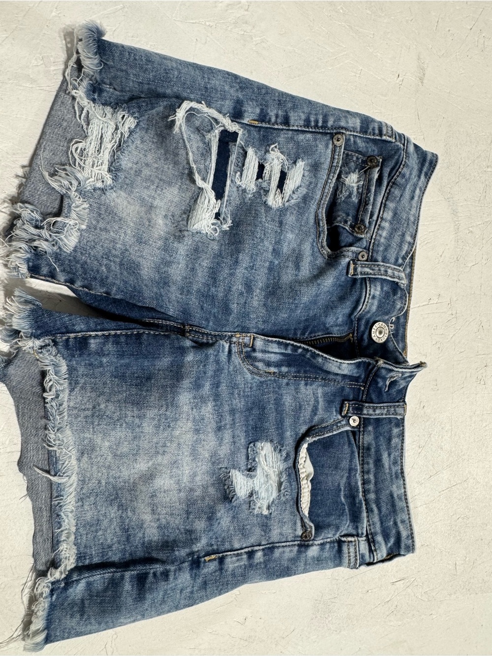 American Eagle Outfitters Distressed Denim Jean Shorts - Blue